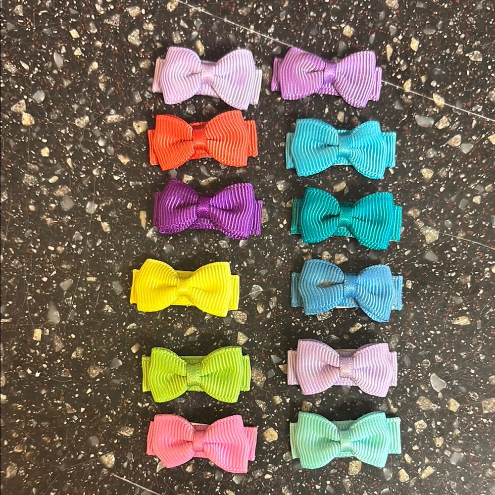 Colorful Baby Bow Set of 12